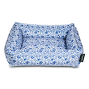 Un panier très confortable et élégant bleu fleuri