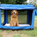 Cage de transport bleu pour chien