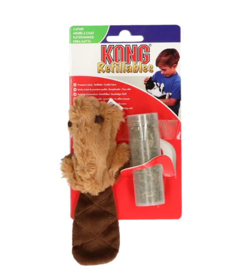 Un petit castor avec un compartiment  l'herbe à chat rechargeable